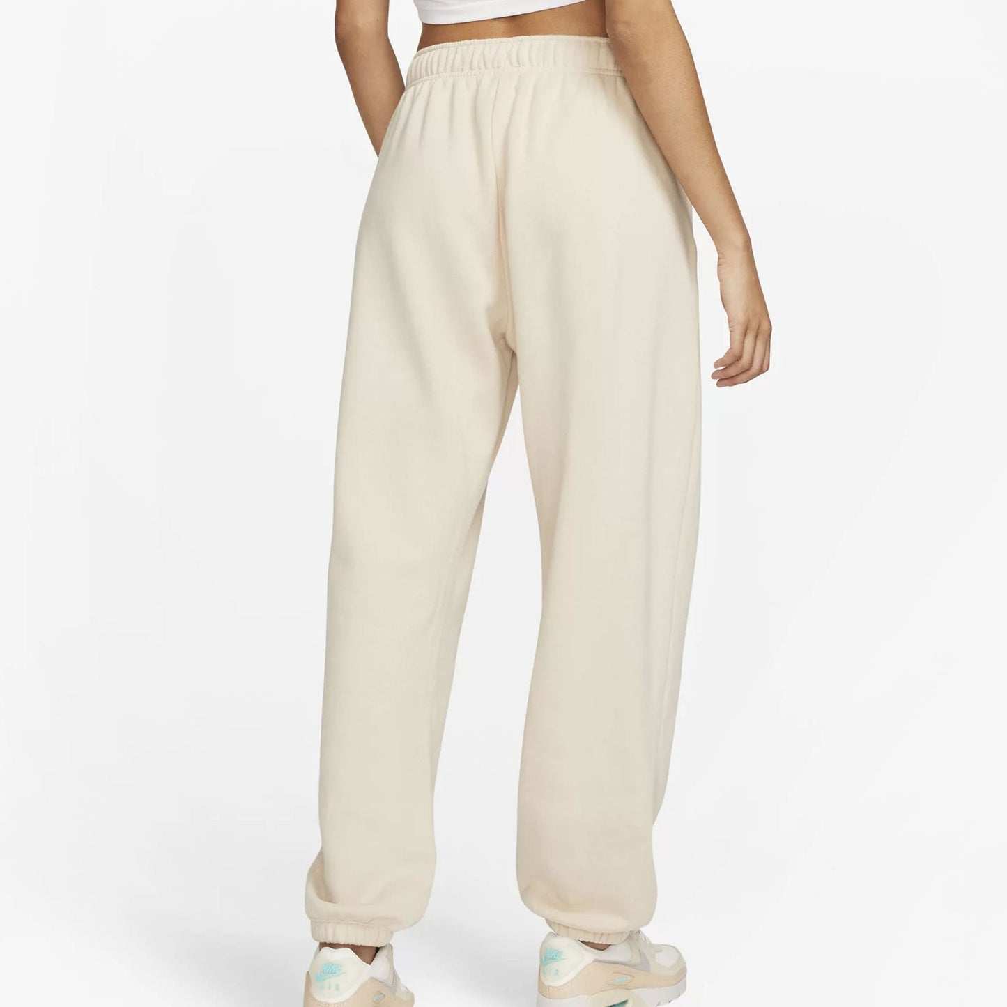 Nike Women's Sportswear Club Fleece Oversized Sweatpants Sanddrift/White