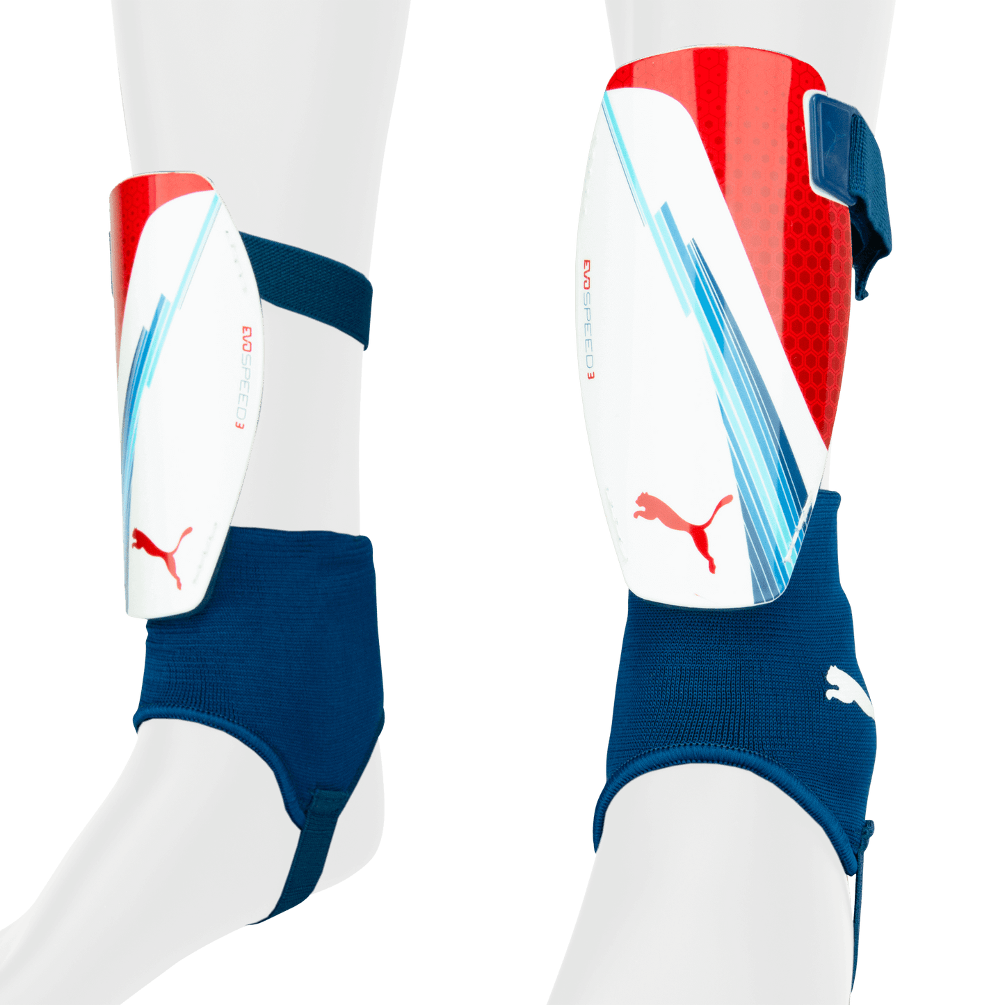 PUMA EvoSpeed 3 Shin Guards White/Ribbon Red