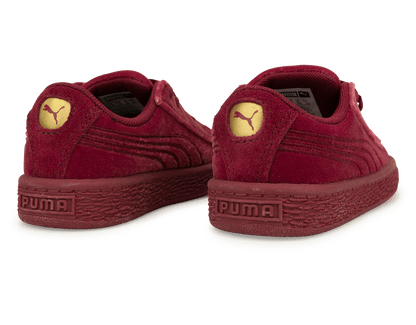 PUMA Kids Basket Classic Velour Red/Gold