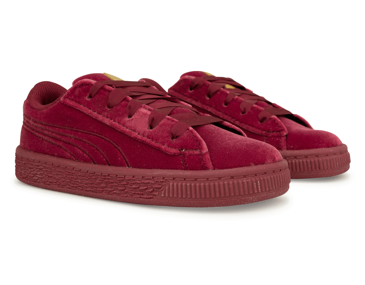 PUMA Kids Basket Classic Velour Red/Gold