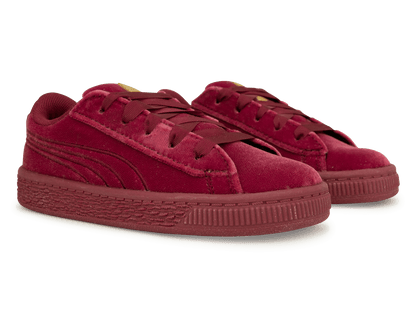 PUMA Kids Basket Classic Velour Red/Gold