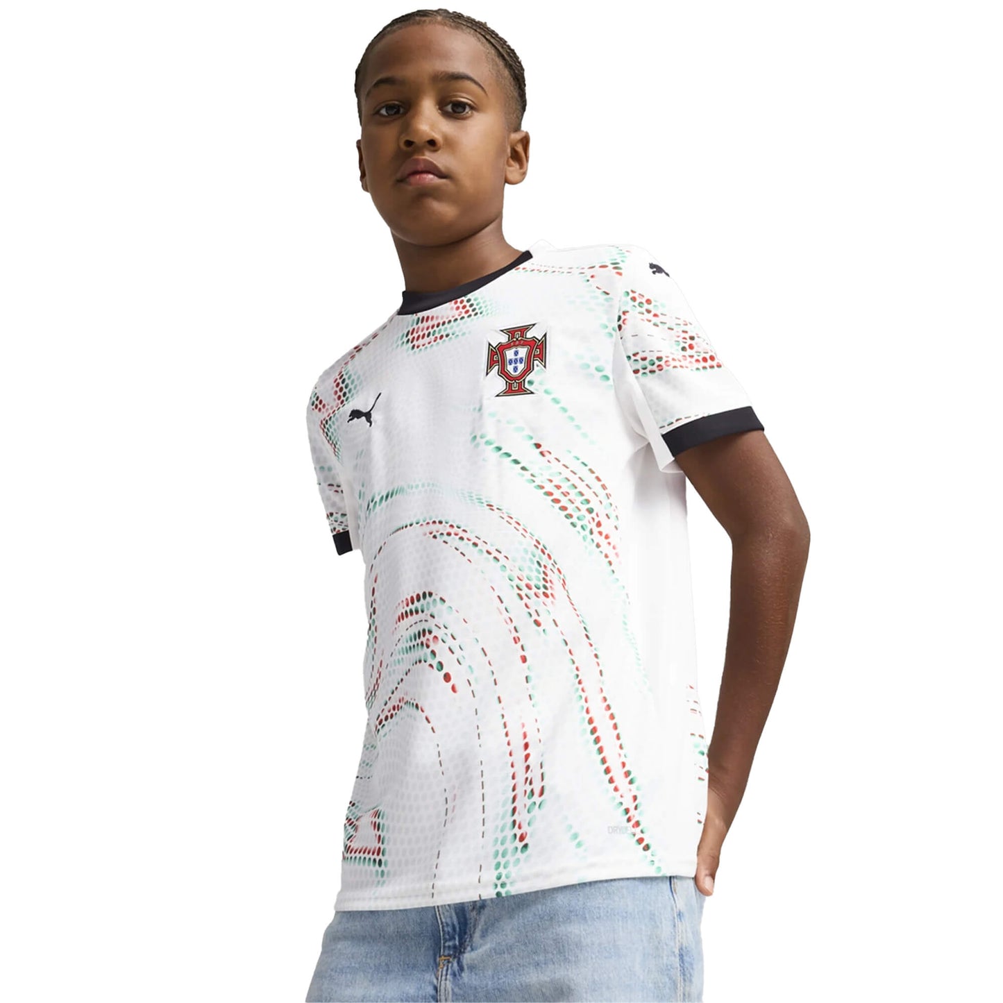 PUMA Kids Portugal 2025/26 Away Jersey White/Green/Red