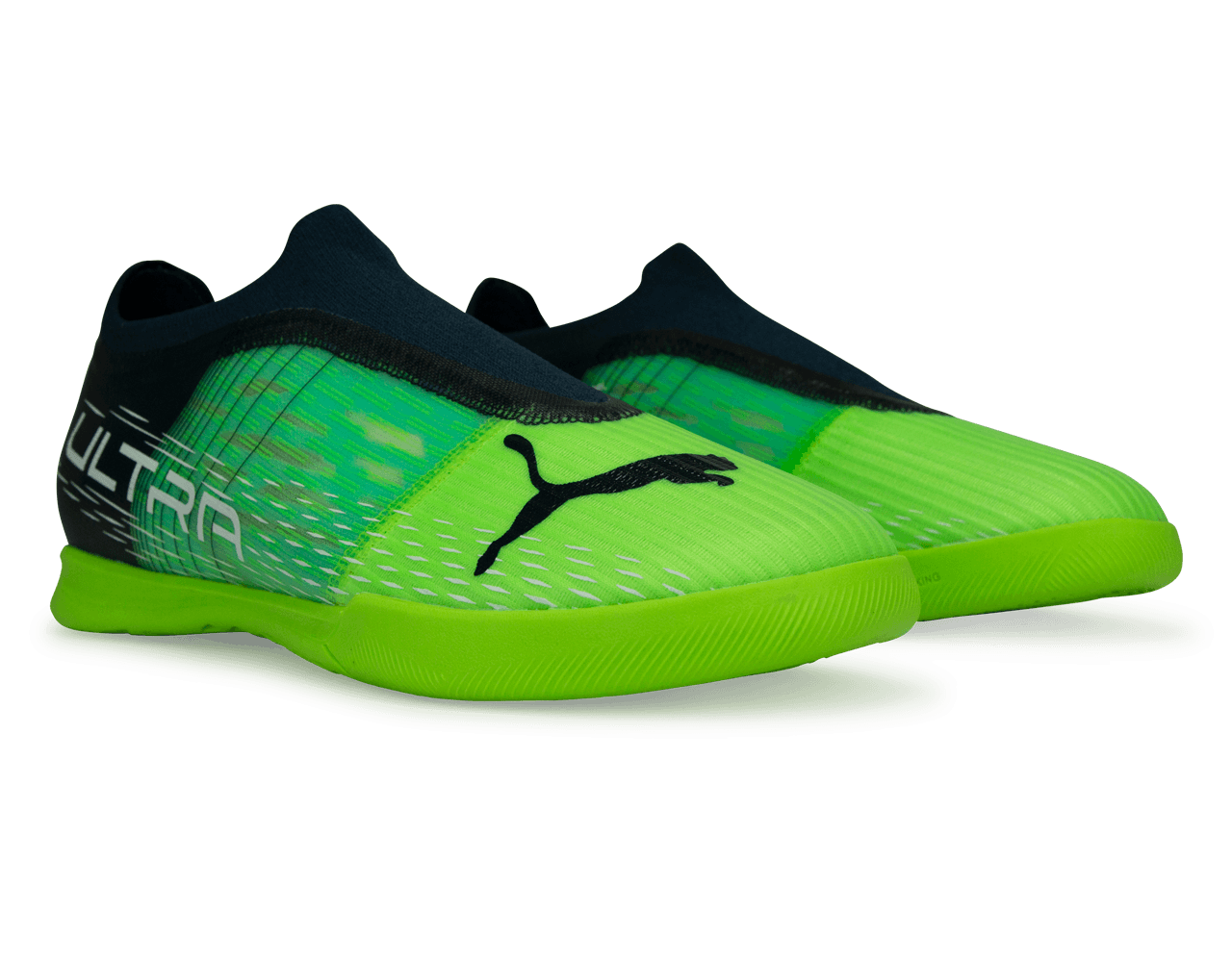 PUMA Kids Ultra 3.3 IT Indoor Soccer Shoes Green/Black