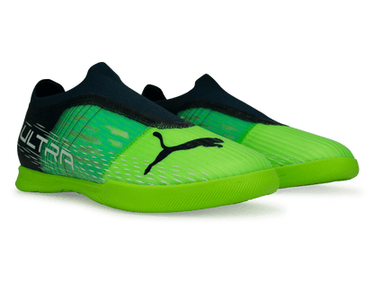 PUMA Kids Ultra 3.3 IT Indoor Soccer Shoes Green/Black