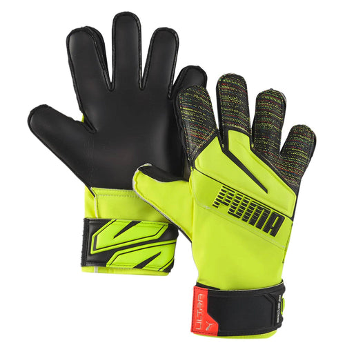 PUMA Kids Ultra Protect 3 RC  Fingersave Goalkeeper Gloves Yellow/Black