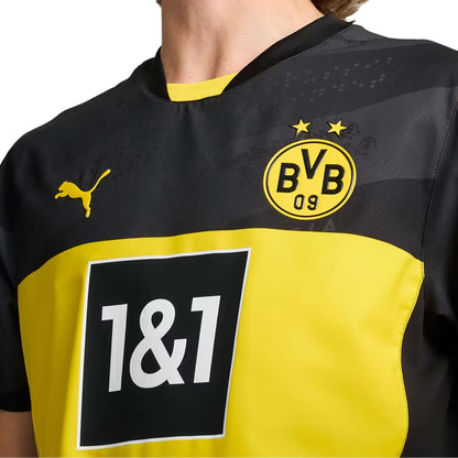 PUMA Men's Borussia Dortmund 2024/25 Authentic Away Jersey Black/Faster Yellow