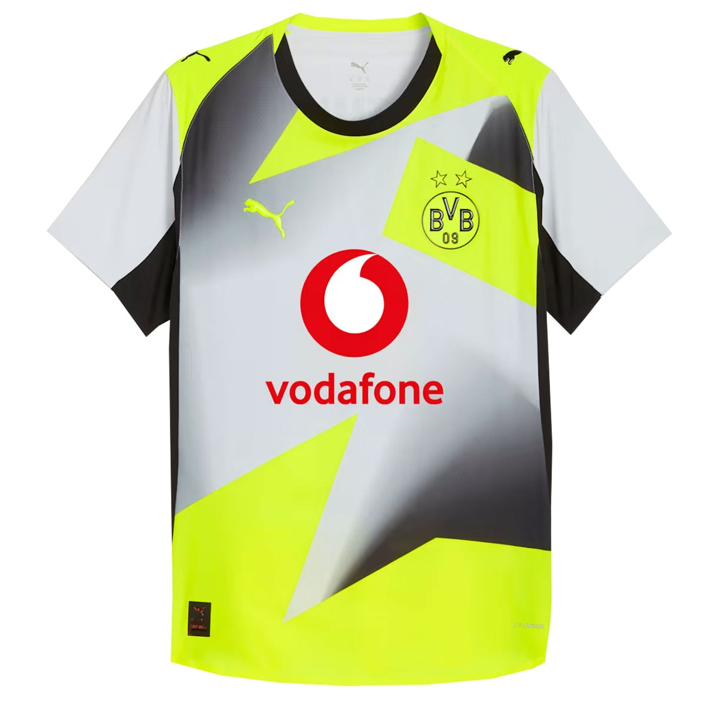 PUMA Men's Borussia Dortmund 2025/26 Authentic Away Jersey Silver Mist/Yellow Alert