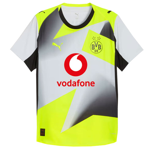 PUMA Men's Borussia Dortmund 2025/26 Authentic Away Jersey Silver Mist/Yellow Alert