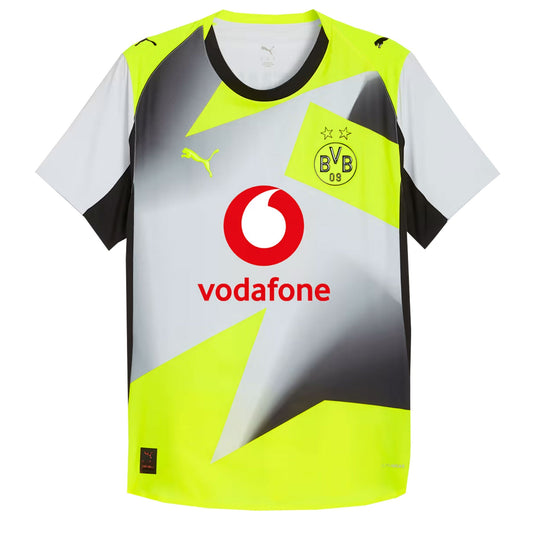 PUMA Men's Borussia Dortmund 2025/26 Authentic Away Jersey Silver Mist/Yellow Alert