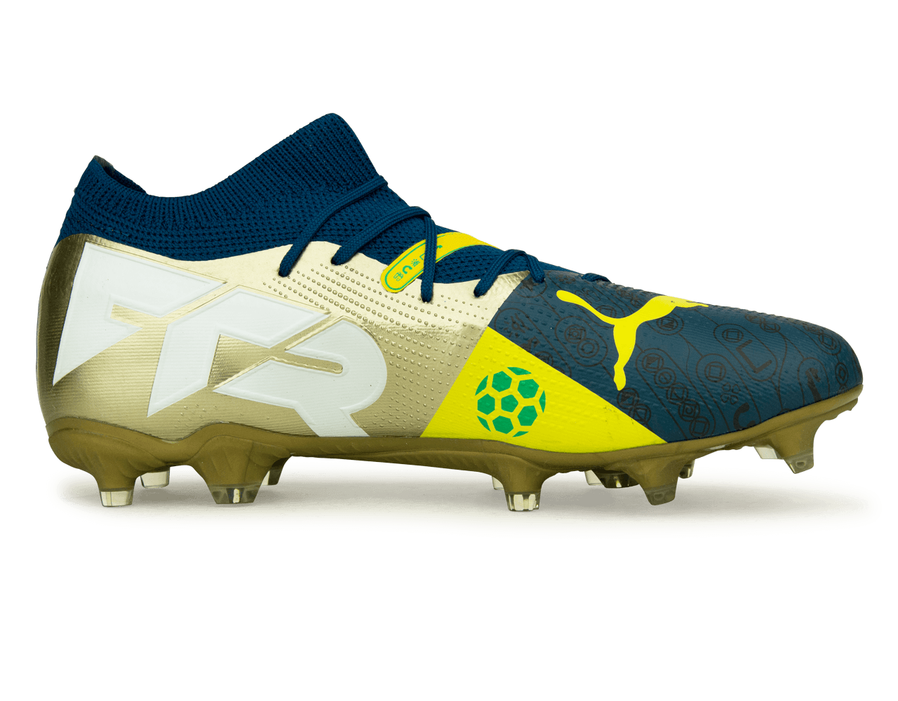 PUMA x Neymar JR Men's Future 7 Match BNA FG/AG Blue/Yellow/Green Gold