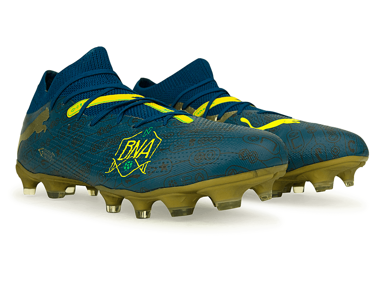 PUMA x Neymar JR Men's Future 7 Match BNA FG/AG Blue/Yellow/Green Gold