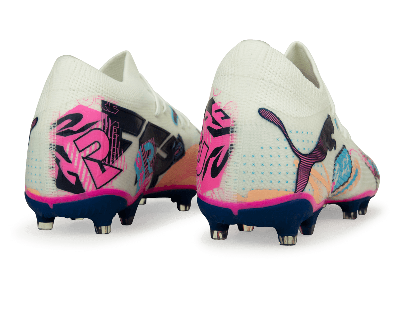PUMA Men's Future 7 Match Volume Up FG/AG White/Luminous Blue