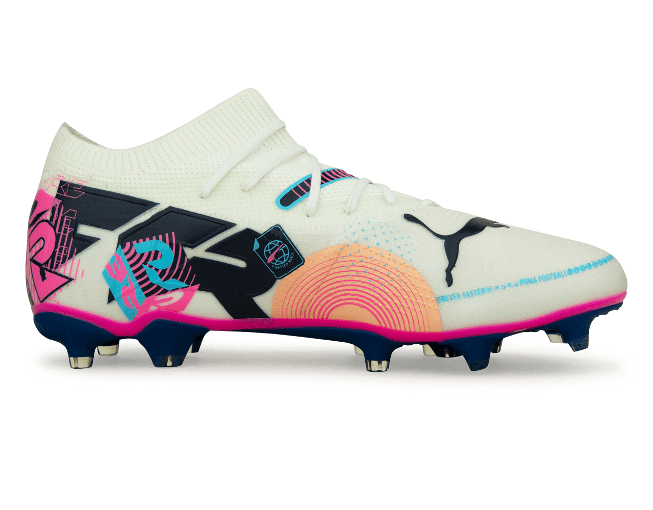 PUMA Men's Future 7 Match Volume Up FG/AG White/Luminous Blue