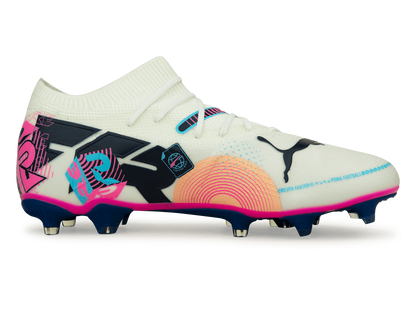 PUMA Men's Future 7 Match Volume Up FG/AG White/Luminous Blue