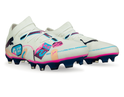 PUMA Men's Future 7 Match Volume Up FG/AG White/Luminous Blue
