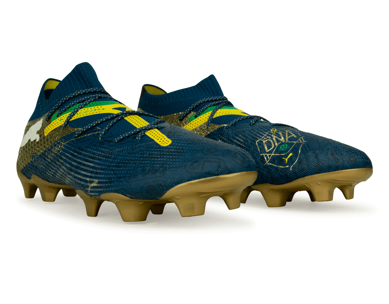 PUMA x Neymar JR Men's Future 7 Ultimate BNA FG/AG Blue/Yellow/Green Gold