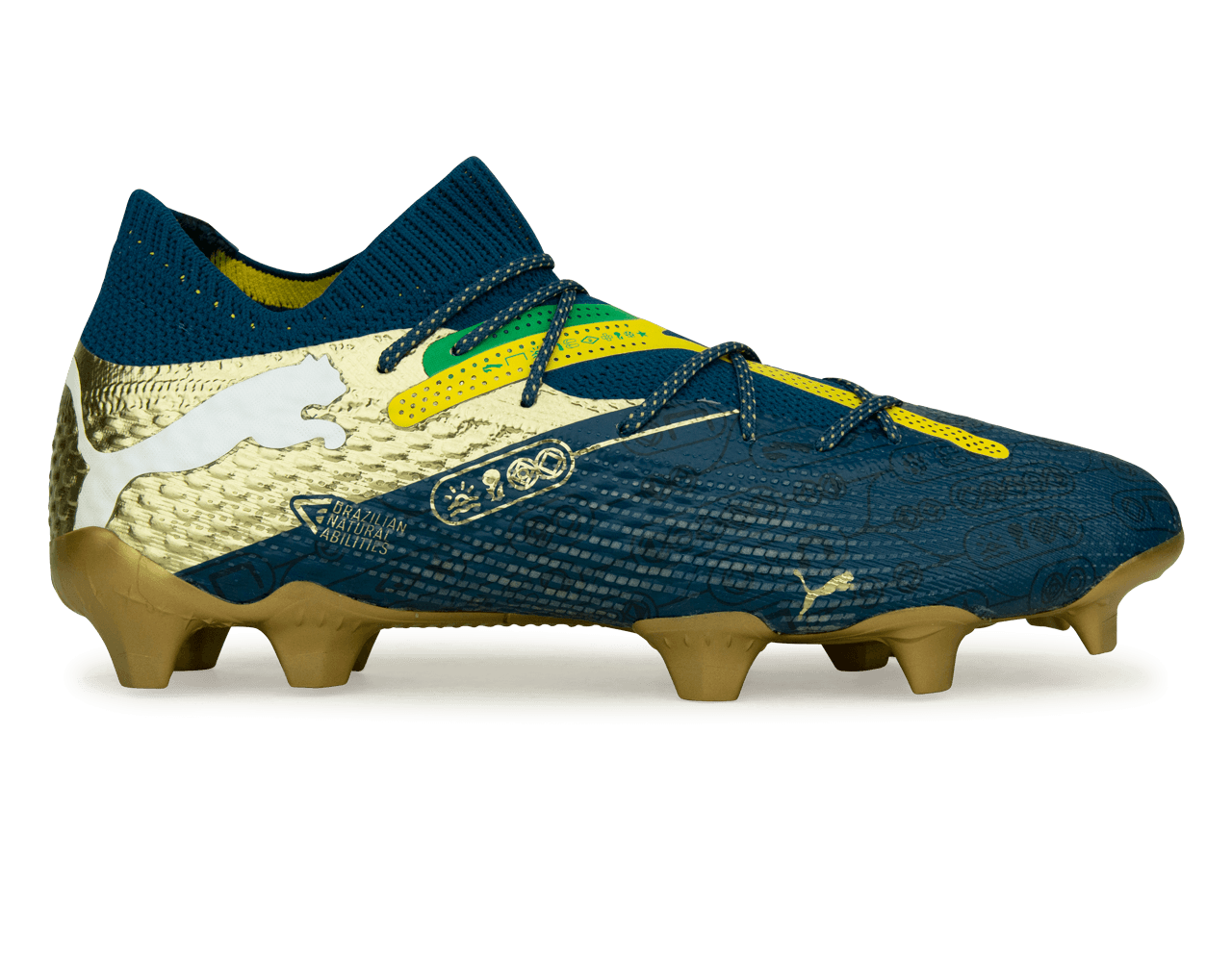 PUMA x Neymar JR Men's Future 7 Ultimate BNA FG/AG Blue/Yellow/Green Gold