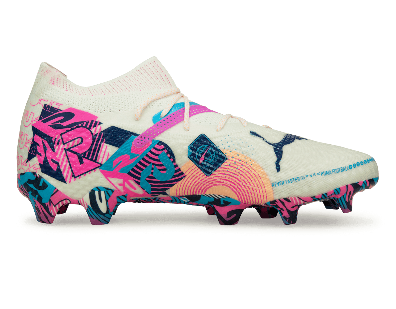 PUMA Men's Future 7 Ultimate Volume Up FG/AG White/Luminous Blue