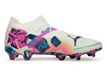 PUMA Men's Future 7 Ultimate Volume Up FG/AG White/Luminous Blue