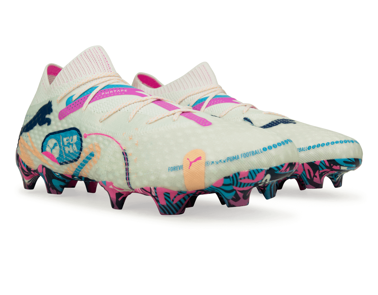 PUMA Men's Future 7 Ultimate Volume Up FG/AG White/Luminous Blue