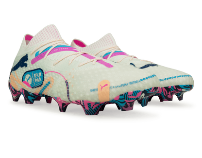PUMA Men's Future 7 Ultimate Volume Up FG/AG White/Luminous Blue