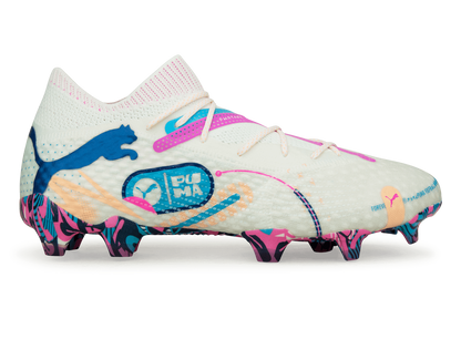 PUMA Men's Future 7 Ultimate Volume Up FG/AG White/Luminous Blue