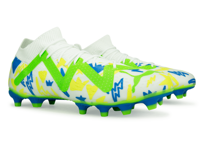 PUMA Men's Future Match x Neymar FG/AG White/Blue/Lemon