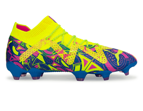 PUMA Men's Future Ultimate Energy FG/AG Blue/Yellow/Pink
