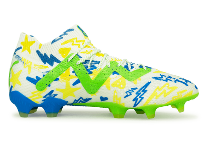 PUMA Men's Future Ultimate x Neymar FG/AG White/Blue/Lemon