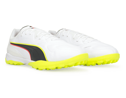 PUMA Men's King 20 Pro Cage TF White/Yellow Alert