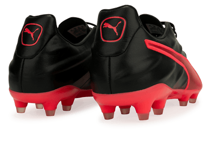 PUMA Men's King Pro 21 FG Black/Sun Blaze