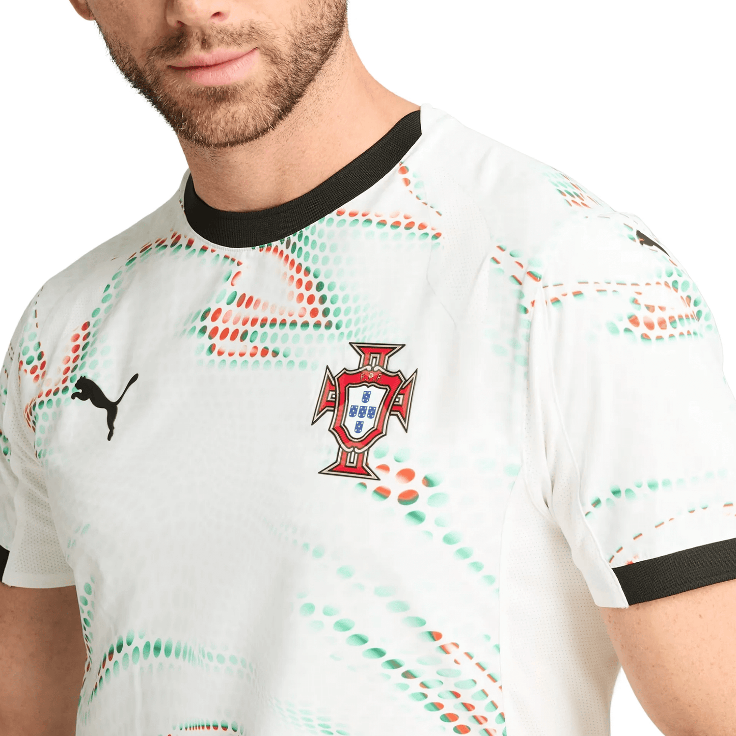 PUMA Men's Portugal 2025/26 Authentic Away Jersey White/Green/Red