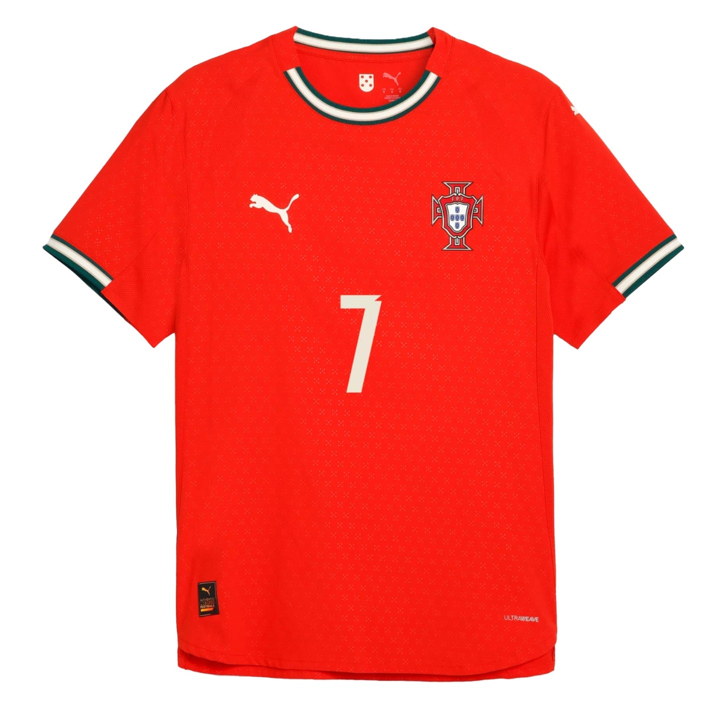 PUMA Men's Portugal 2025/26 Authentic Home Jersey w/ Ronaldo #7 Printing