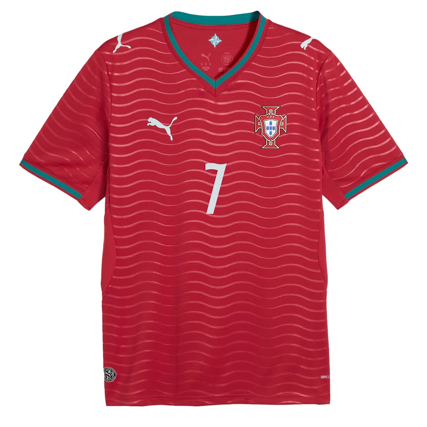 PUMA Men's Portugal World Cup 2026 Home w/ Ronaldo #7 Printing Red/Green Lagoon