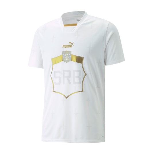PUMA Men's Serbia 2022/23 Away Jersey White/Victory Gold