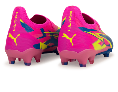 PUMA Men's Ultra Ultimate Energy FG/AG Pink/Blue/Yellow