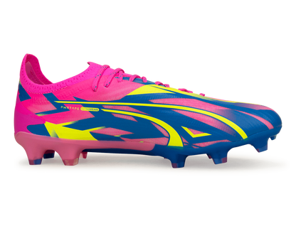 PUMA Men's Ultra Ultimate Energy FG/AG Pink/Blue/Yellow