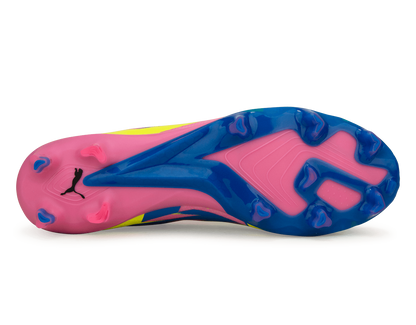 PUMA Men's Ultra Ultimate Energy FG/AG Pink/Blue/Yellow