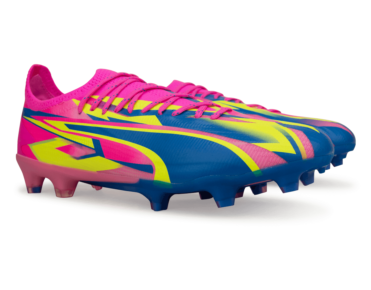 PUMA Men's Ultra Ultimate Energy FG/AG Pink/Blue/Yellow
