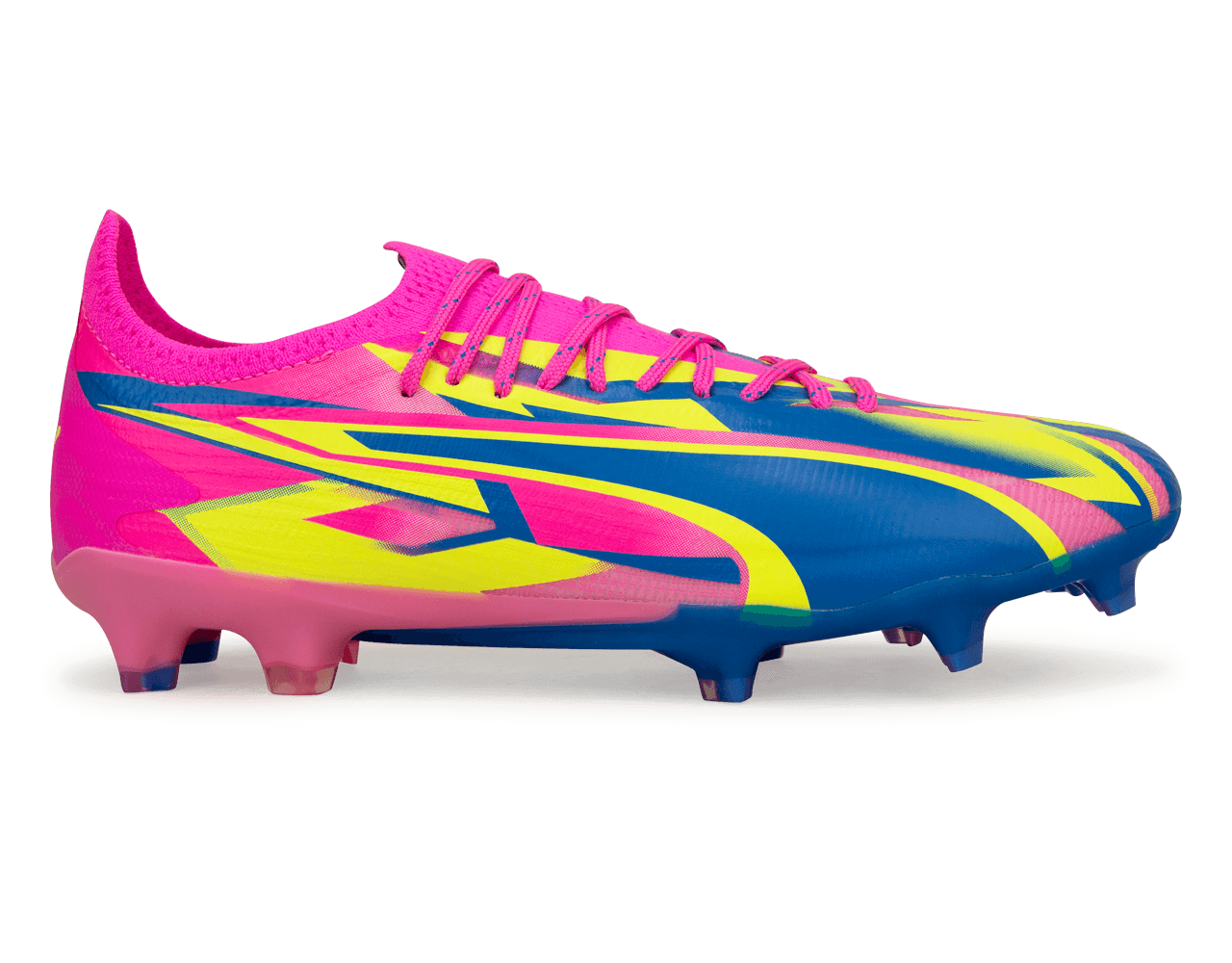 PUMA Men's Ultra Ultimate Energy FG/AG Pink/Blue/Yellow