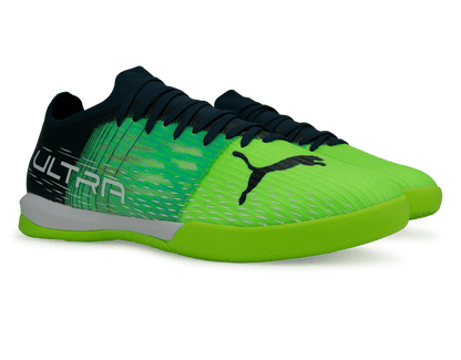PUMA Men's Ultra 3.3 IT Indoor Soccer Shoes Green/Black