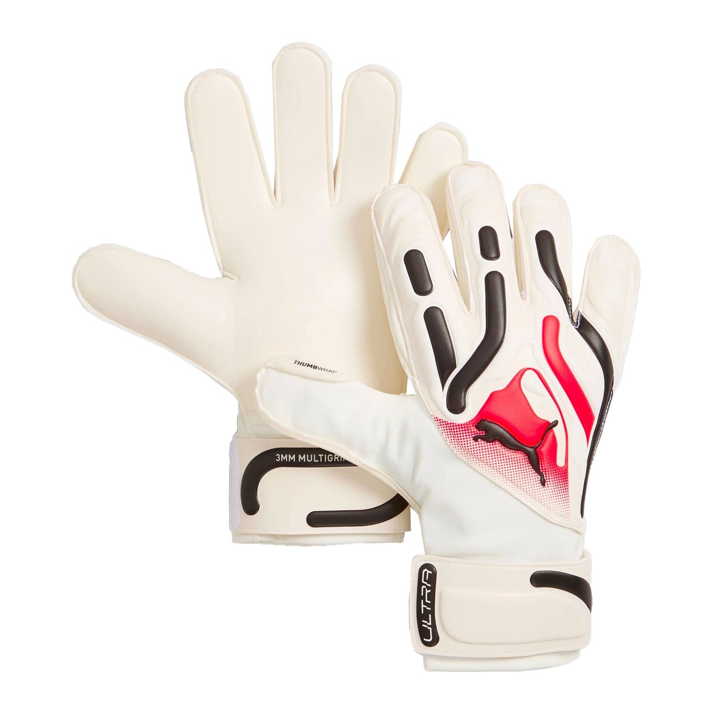 PUMA Men's Ultra Match Protect RC Fingersave Goalkeeper Gloves White/Red