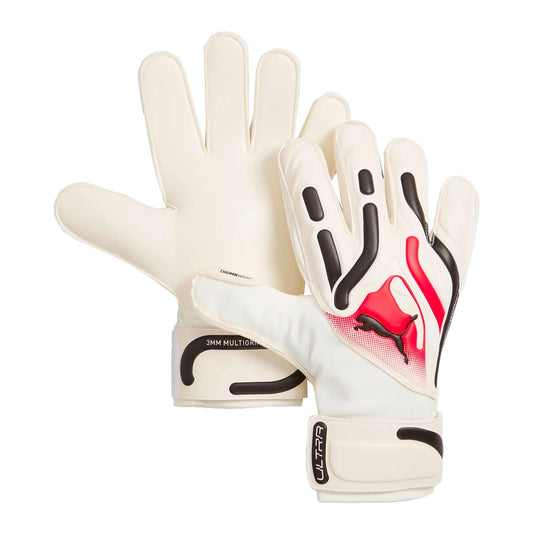 PUMA Men's Ultra Match Protect RC Fingersave Goalkeeper Gloves White/Red