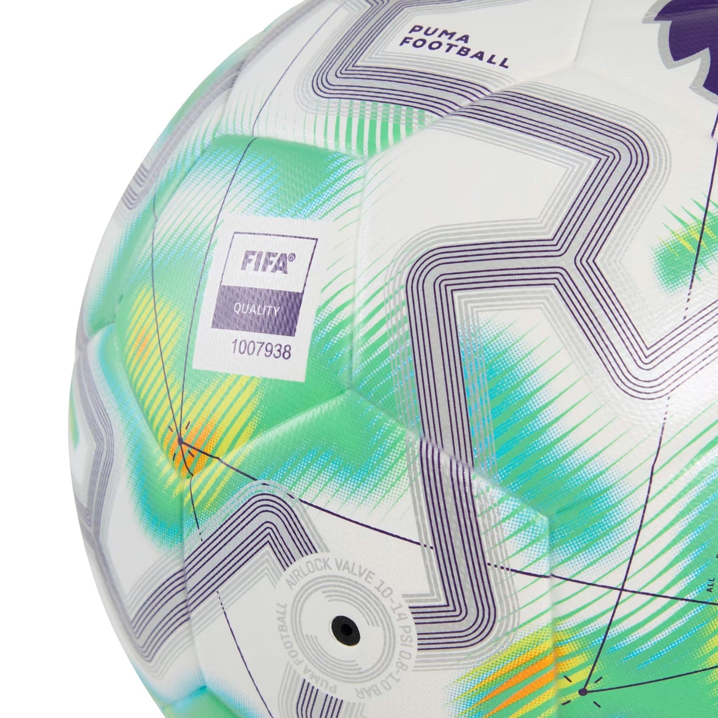 PUMA Orbita Match Premier League Thrill Ball White/Aqua/Blue