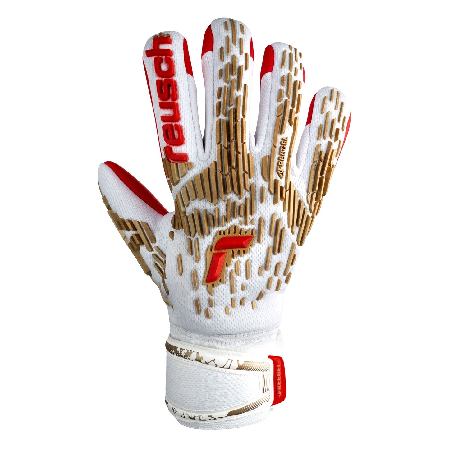 Reusch Men's Attrakt Freegel Silver Fingersave Goalkeeper Gloves Pink/White