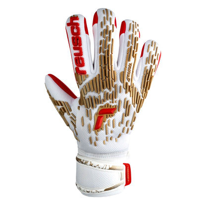 Reusch Men's Attrakt Freegel Silver Fingersave Goalkeeper Gloves Pink/White