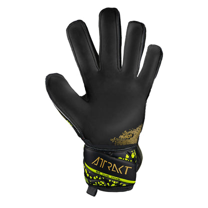 Reusch Men's Attrakt Infinity Fingersave Goalkeeper Gloves Black/Gold/Yellow