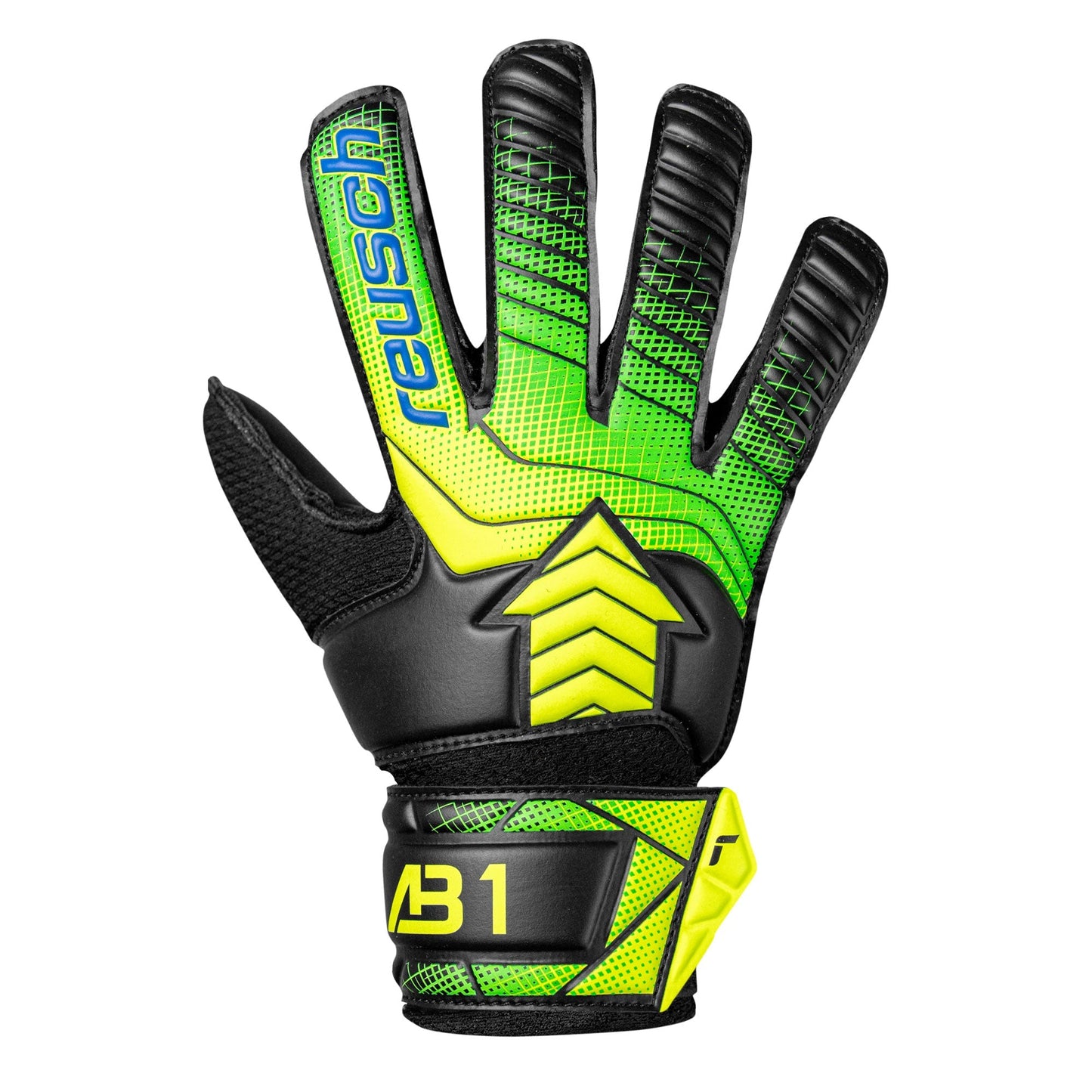 Reusch Kids Attrakt AB1 Solid Goalkeeper Gloves Black/Safety Yellow