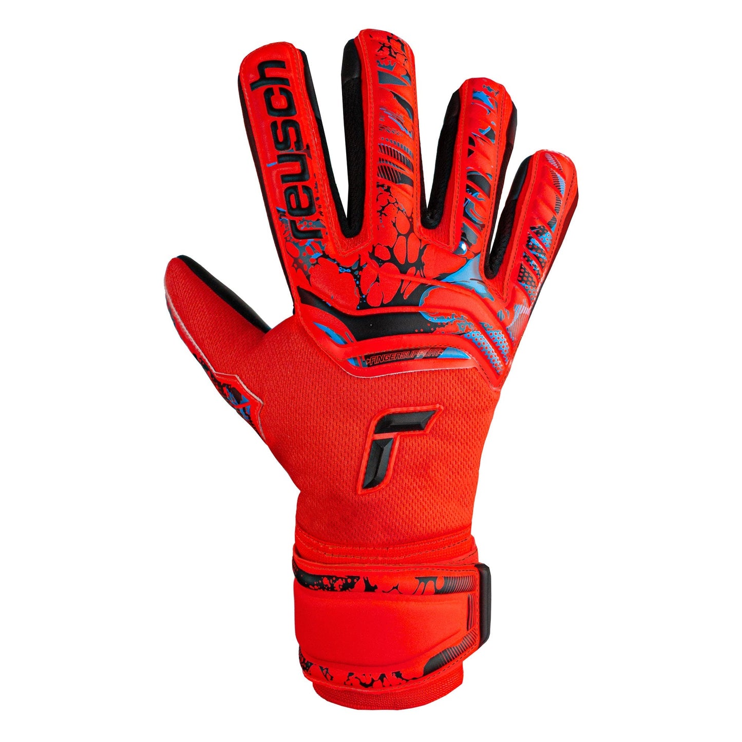 Reusch Kids Attrakt Grip Evolution Fingersave Goalkeeper Gloves Red/Black