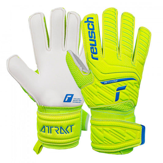 Reusch Kids Attrakt Grip Goalkeeper Gloves Yellow/White